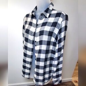 Women’s Black and White Checkered Shirt button down